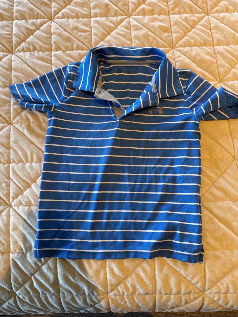 Under armour Blue and White Striped Boys' Polo